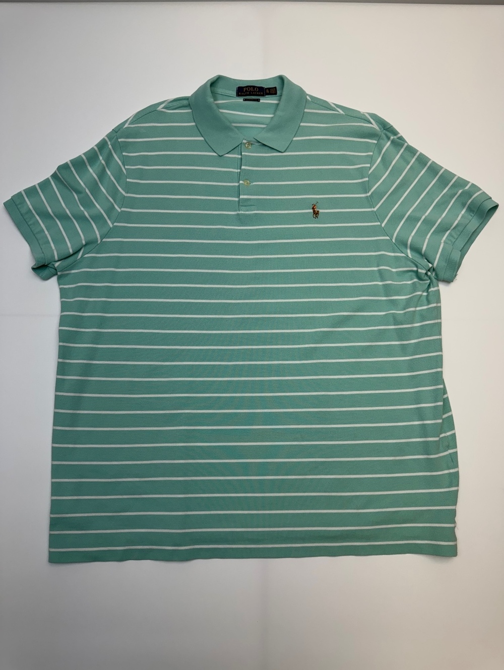 Polo Ralph Lauren mint green white striped polo shirt